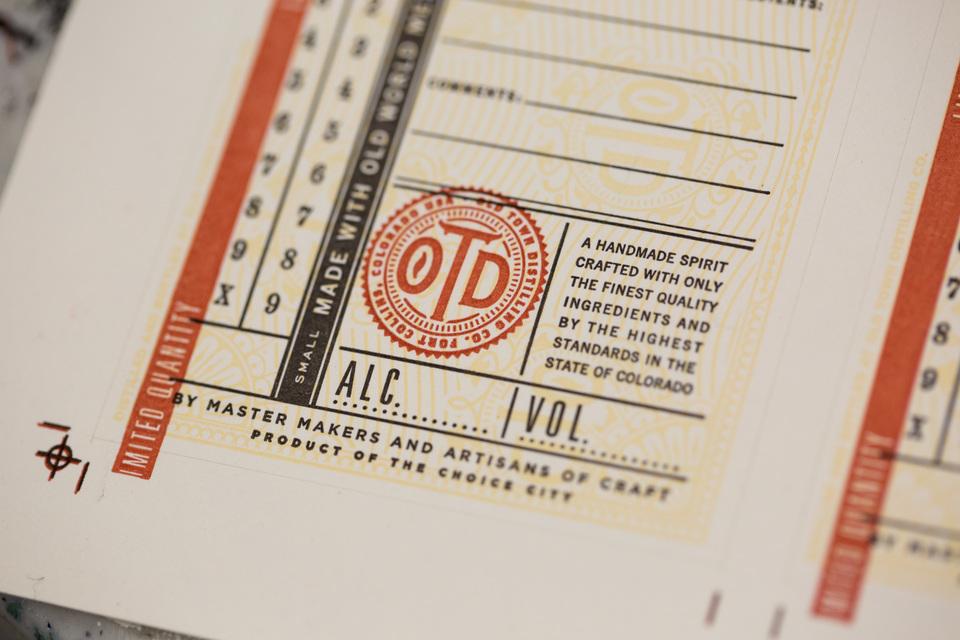 Old Town Distilling Spirits Label